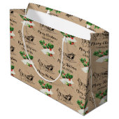 メリークリスマスホリーベリーウィンタークラフトブラウン ラージペーパーバッグ (裏面アングル)