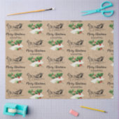 メリークリスマスホリーベリーウィンタークラフトブラウン 薄葉紙