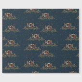 メリークリスマスホリーベリーノエル金ゴールドレッドブルー ラッピングペーパー (フラット)