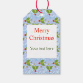 メリークリスマスホリーベリーパターン ギフトタグ (正面)