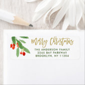 メリークリスマスホリーベリーホリデイ差出人住所 ラベル (インサイチュ)