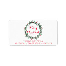 メリークリスマスホリーベリーリース差出人住所 ラベル