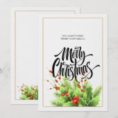 メリークリスマスホリーホリデーカード シーズンカード (正面/裏面)
