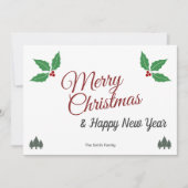 メリークリスマスホリーホリデーカード シーズンカード (正面)