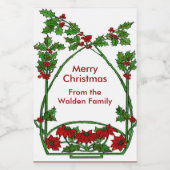 メリークリスマスホリーポインセチア フードラベル (シングルラベル)