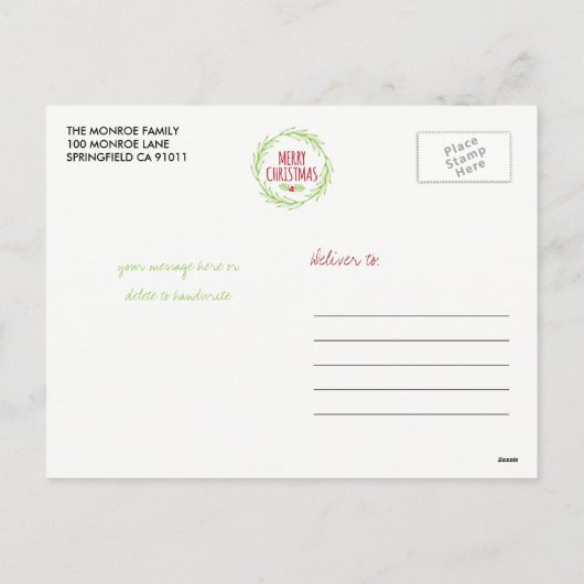 メリークリスマスホリームラットホリデーフォトポストカード シーズンポストカード (裏面)