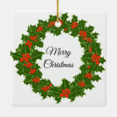 メリークリスマスホリーリース セラミックオーナメント (裏面)