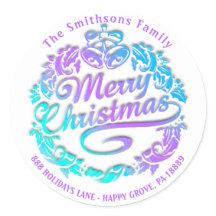 メリークリスマスホリーリースRSVP王室のブルーグラデーション