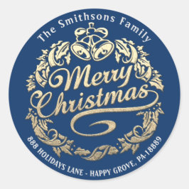 メリークリスマスホリーリースRSVP金ゴールドブ王室のルー ラウンドシール