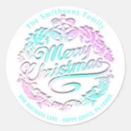 メリークリスマスホリーリースRSVP金ゴールドベル王室のズ ラウンドシール