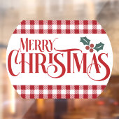 メリークリスマスホリーレッドプレイドレストラン ウィンドウサイン (シート2)