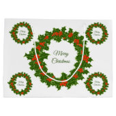 メリークリスマスホリーレッドベリーリース ラージペーパーバッグ (裏面)