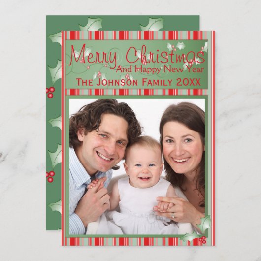 メリークリスマスホリー一家 シーズンカード (正面/裏面)