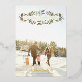 メリークリスマスホリー写真 箔シーズンカード (正面)