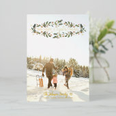 メリークリスマスホリー写真 箔シーズンカード (立ち正面)