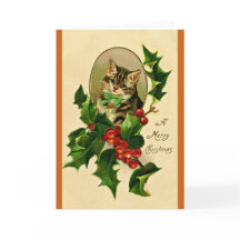 メリークリスマスホリー子猫がヴィンテージを復活