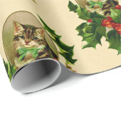 メリークリスマスホリー子猫がヴィンテージを復活 ラッピングペーパー (ロールコーナー)