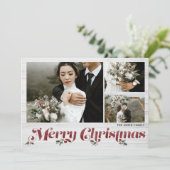 メリークリスマスホリー家族の結婚した子どもたちの写真 シーズンカード (スタンド正面)