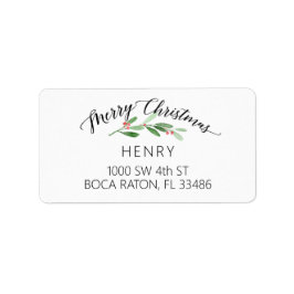 メリークリスマスホリー差出人住所ラベル ラベル