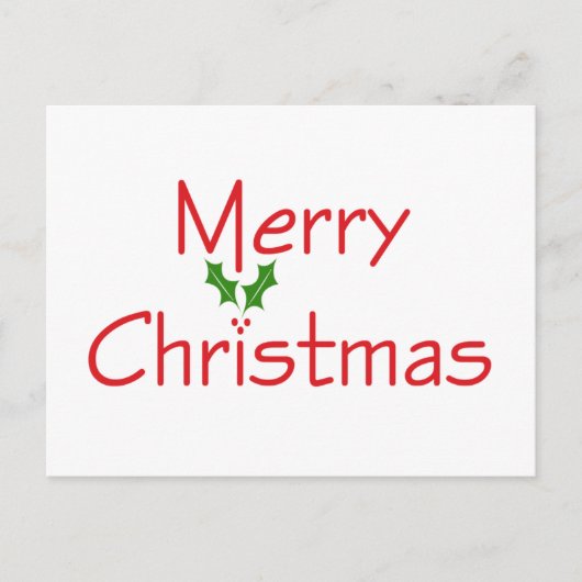 メリークリスマスホリー葉書 シーズンポストカード (正面)