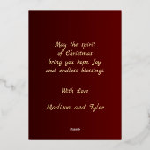 メリークリスマスホリー赤あいさつ 箔シーズンカード (裏面)