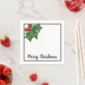 メリークリスマスホリー離れズの果実 スタンダードカクテルナプキン (インサイチュ)