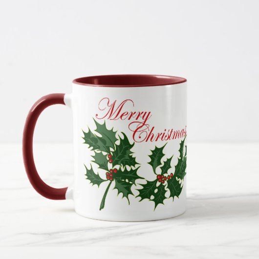 メリークリスマスホリー離れズマグ マグカップ (左)