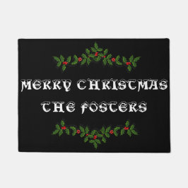 メリークリスマスホリー ドアマット