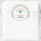 メリークリスマスホリー、パーソナライズされたベーキング ラウンドシール (バッグ)