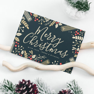 メリークリスマスホリー&ベリー ポストカード