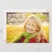 メリークリスマスホワイトオーバーレイフォトコラージュ シーズンカード (正面)