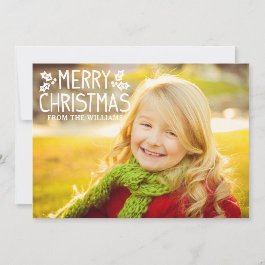 メリークリスマスホワイトオーバーレイフォトコラージュ シーズンカード (正面)