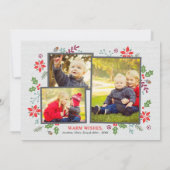 メリークリスマスホワイトオーバーレイフォトコラージュ シーズンカード (裏面)