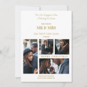 メリークリスマスホワイトシンプル&金ゴールド4数々の枚 シーズンカード (正面)