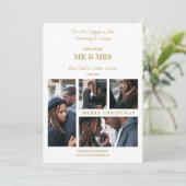 メリークリスマスホワイトシンプル&金ゴールド4数々の枚 シーズンカード (スタンド正面)