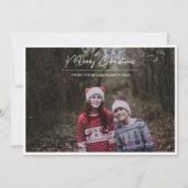 メリークリスマスホワイトスクリプトオーバーレイ縁どフォトー シーズンカード (正面)