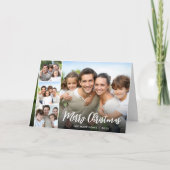 メリークリスマスホワイトスクリプトフォトオーバーレイ シーズンカード (正面)