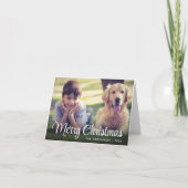 メリークリスマスホワイトスクリプトフォトオーバーレイ シーズンカード (正面)