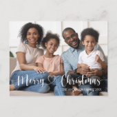 メリークリスマスホワイトスクリプトフルフォト ポストカード (正面)