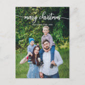 メリークリスマスホワイトスクリプトユニークの写真 ポストカード (正面)