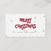 メリークリスマスホワイトスノーミニギフトカード 名刺 (裏面)