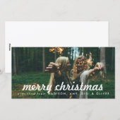 メリークリスマスホワイトタイポグラフィクリスマスフォト シーズンカード (正面/裏面)