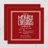 メリークリスマスホワイトテーマパーティー招待状 招待状 (正面/裏面)