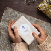 メリークリスマスホワイトネイビーグレイRSVPスノーフレーク ラウンドシール