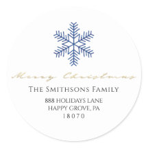 メリークリスマスホワイトネイビー金ゴールドRSVP雪片