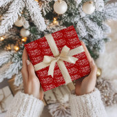 メリークリスマスホワイトフェスティバルレトロタイポグラフィ ラッピングペーパー