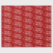 メリークリスマスホワイトフェスティバルレトロタイポグラフィ ラッピングペーパー (フラット)