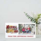 メリークリスマスホワイトフォトカード シーズンカード (スタンド正面)