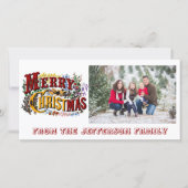 メリークリスマスホワイトフォトカード シーズンカード (正面)