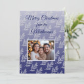 メリークリスマスホワイトブランチ青い写真 シーズンカード (スタンド正面)